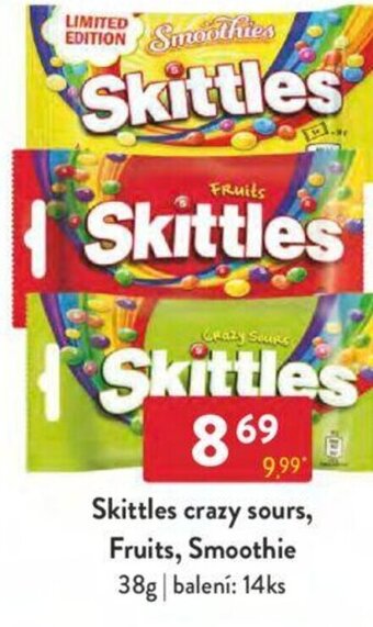Qanto Skittles crazy sours, Fruits, Smoothie 38g nabídka