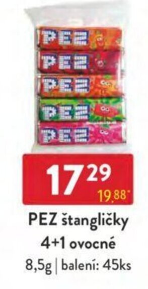 Qanto PEZ štangličky 4+1 ovocné nabídka