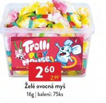 Želé ovocná myš 16g