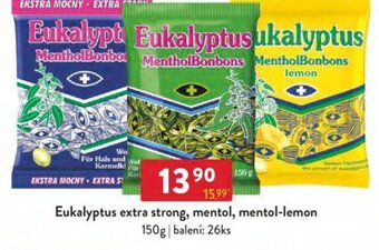 Eukalyptus extra strong, mentol, mentol-lemon 150g