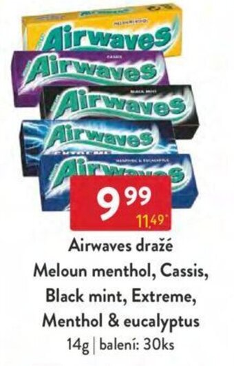 Qanto Airwaves dražé Meloun menthol, Cassis, Black mint, Extreme, Menthol & eucalyptus 14g nabídka