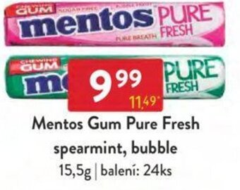 Qanto Mentos Gum Pure Fresh spearmint, bubble nabídka