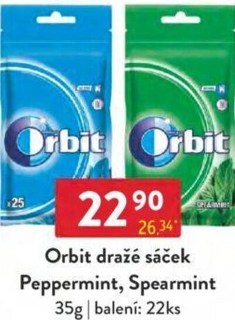 Qanto Orbit dražé sáček Peppermint, Spearmint 35g nabídka