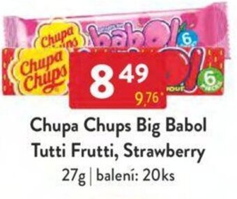 Qanto Chupa Chups Big Babol Tutti Frutti, Strawberry 27g nabídka