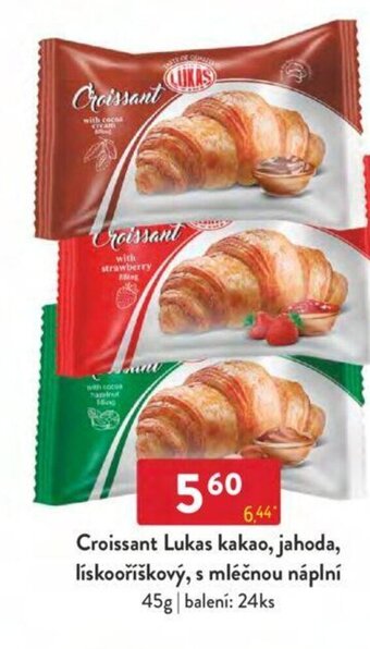 Qanto Croissant Lukas kakao, jahoda, lískooříškový, s mléčnou náplní 45g nabídka