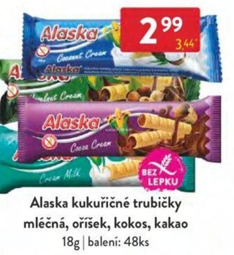 Qanto Alaska kukuřičné trubičky mléčná, oříšek, kokos, kakao 18g nabídka