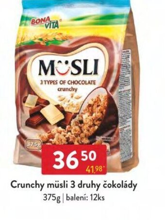 Qanto Crunchy müsli 3 druhy čokolády 375g nabídka