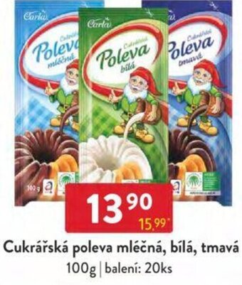 Qanto Cukrářská poleva mléčná, bílá, tmavá 100g nabídka