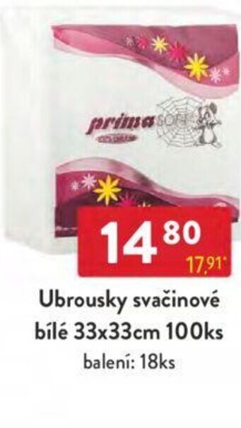 Qanto Ubrousky svačinové bílé 33x33cm 100ks nabídka