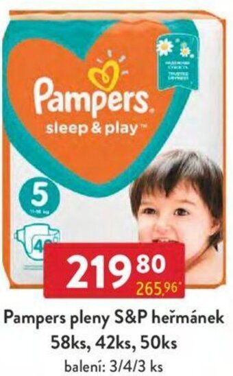 Qanto Pampers pleny S&P heřmánek 58ks, 42ks, 50ks nabídka