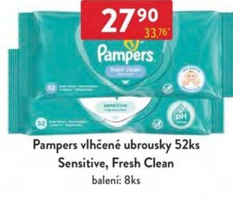 Qanto Pampers vlhčené ubrousky 52ks Sensitive, Fresh Clean nabídka