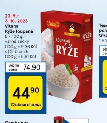 Tesco Vitana rýže loupaná nabídka