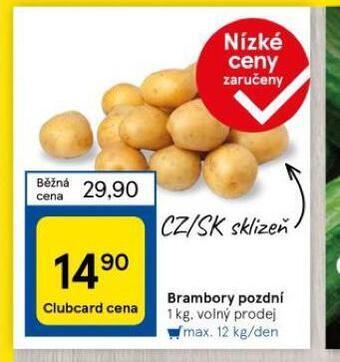 Tesco Brambory pozdní nabídka