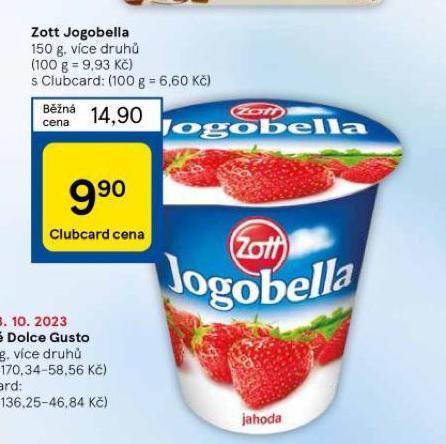 Tesco Zott jogobella nabídka