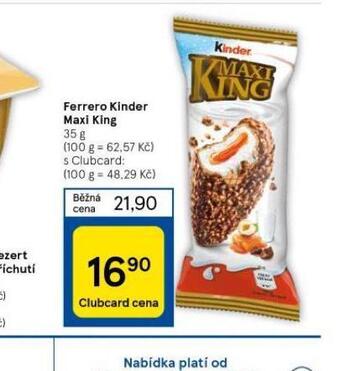 Tesco Ferrero kinder maxi king nabídka