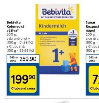 Tesco Bebivita kojenecká výživa nabídka