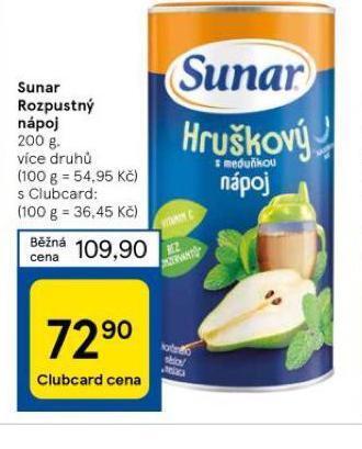 Tesco Sunar rozpustný nápoj nabídka