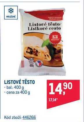 Makro Melites listové těsto 400 g nabídka