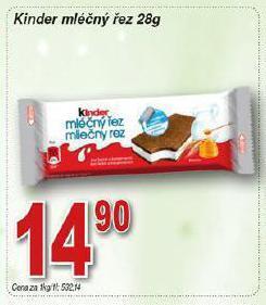 Hruška Kinder mléčný řez nabídka