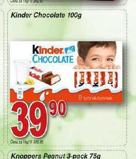 Hruška Kinder čokoláda nabídka