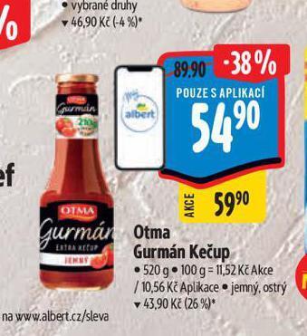 Albert Otma gurmán kečup nabídka