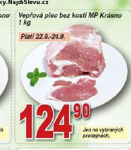 Hruška Vepřová plec bez kosti nabídka