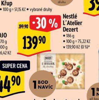 Albert Nestlé l'atelier dezert nabídka