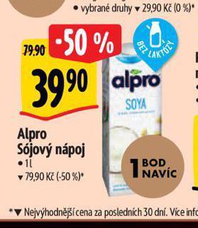 Albert Alpro sójový nápoj nabídka