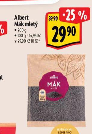 Albert Mák mletý nabídka