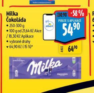 Albert Milka čokoláda nabídka