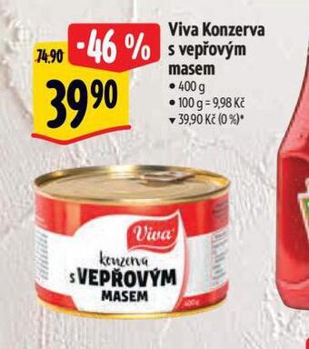 Albert Viva konzerva s vepřovým masem nabídka