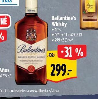 Albert Ballantine´s whisky nabídka