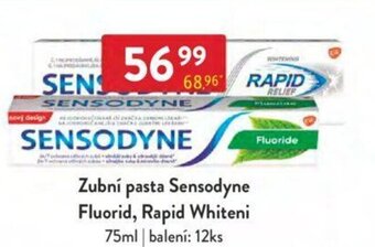 Qanto Zubní pasta Sensodyne Fluorid, Rapid Whiteni 75ml nabídka