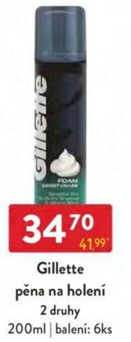 Qanto Gillette pěna na holení 2 druhy 200ml nabídka