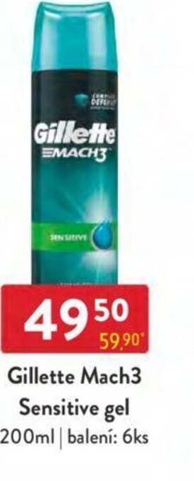 Qanto Gillette Mach3 Sensitive gel 200ml nabídka
