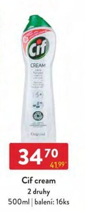 Qanto Cif cream 2 druhy 500ml nabídka