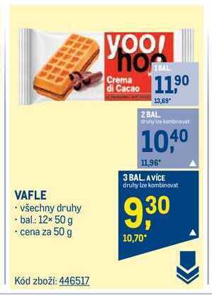 Makro Yoo!hoo vafle 50 g nabídka