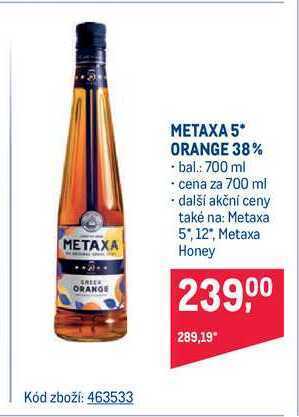 Makro Metaxa 5* orange 38% 700 ml nabídka