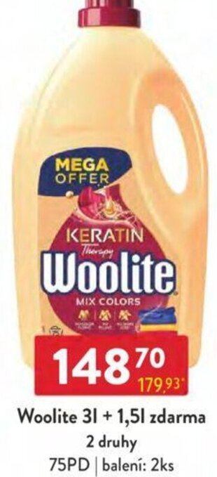 Qanto Woolite 3L+ 1,5L zdarma 2 druhy 75PD nabídka