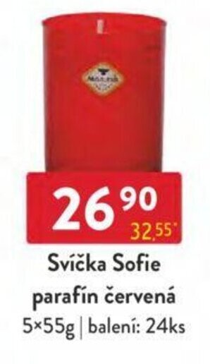 Qanto Svíčka Sofie parafín červená nabídka