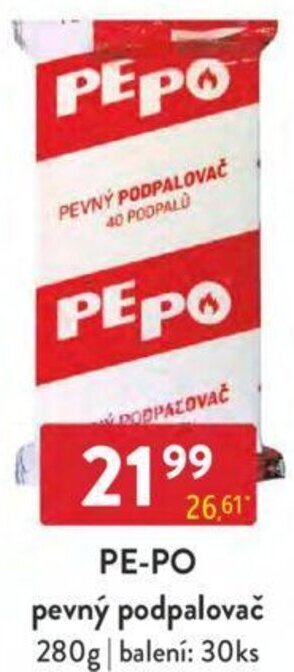 Qanto PE-PO pevný podpalovač nabídka