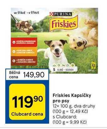 Tesco Friskies kapsičky pro psy 12 x 100 g nabídka