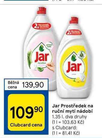 Tesco Jar prostředek na ruční mytí nádobí 1.35 l nabídka