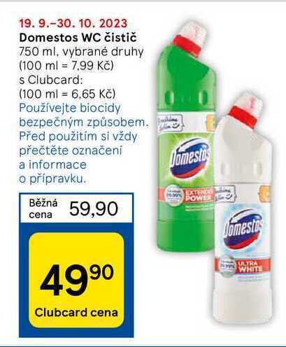 Tesco Domestos wc čistič 750 ml nabídka