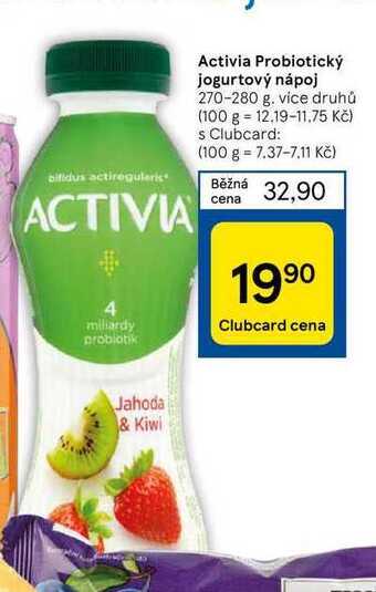 Tesco Activia probiotický jogurtový nápoj 270-280 g nabídka