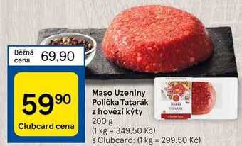 Tesco Maso uzeniny polička tatarák z hovězí kýty 200 g nabídka