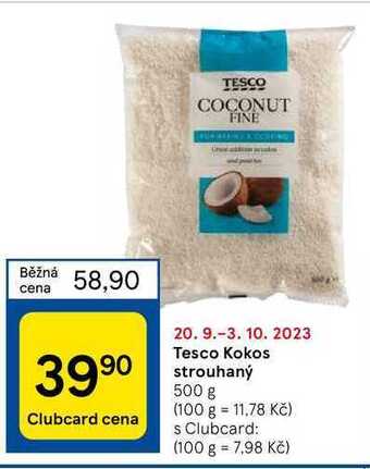 Tesco Tesco kokos strouhaný 500 g nabídka