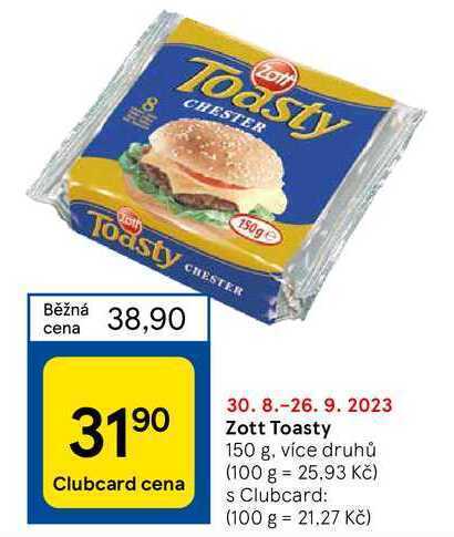 Tesco Zott toasty 150 g nabídka