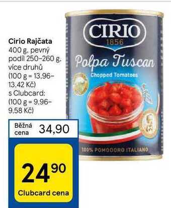Tesco Cirio rajčata 400 g nabídka