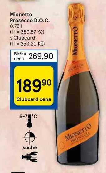 Tesco Mionetto prosecco d.o.c. 0.75 1 nabídka